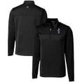thumbnail image 1 of Men's Cutter & Buck  Black Kansas State Wildcats Vault DryTec Traverse Stripe Stretch Quarter-Zip Pullover, 1 of 3