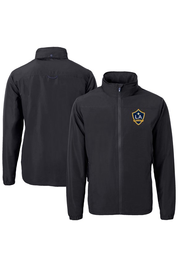 Men's Cutter & Buck Black LA Galaxy Charter Eco Recycled Full-Zip Jacket