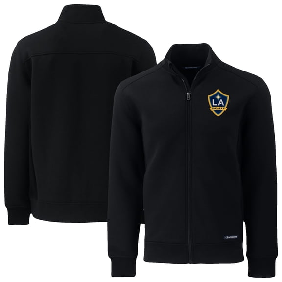 Men's Cutter & Buck Black LA Galaxy Roam Eco Recycled Full-Zip Jacket