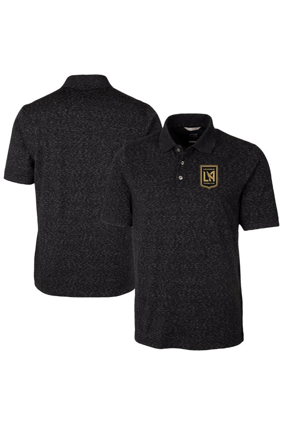 Men's-Cutter & Buck  Black LAFC Advantage Tri-Blend Space Dye Polo