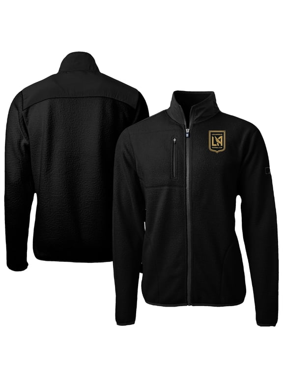 Men's-Cutter & Buck Black LAFC Big & Tall Cascade Eco Sherpa Fleece Full-Zip Jacket