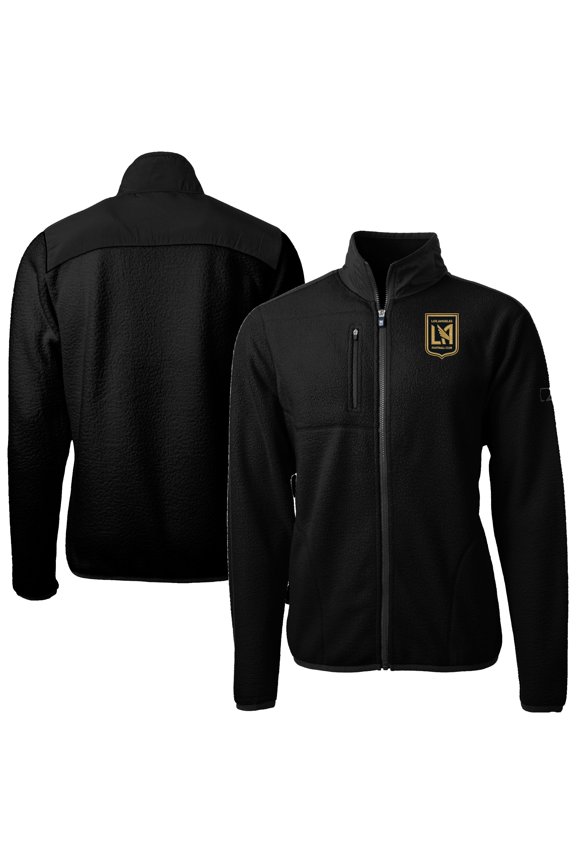 Men's-Cutter & Buck  Black LAFC Cascade Eco Fleece Full Zip Jacket