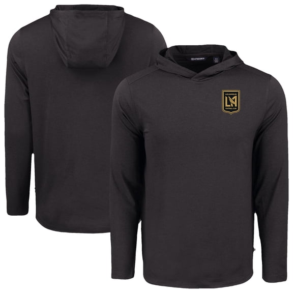 Men's Cutter & Buck Black LAFC Coastline Epic Comfort Eco Recycled Long Sleeve Hoodie T-Shirt