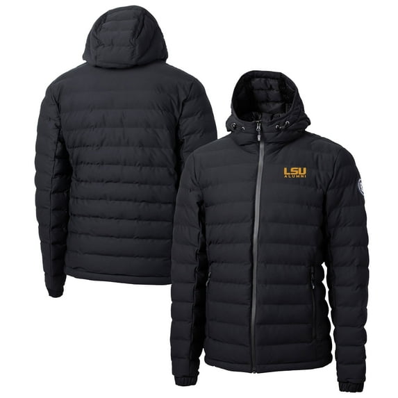 Men's Cutter & Buck Black LSU Tigers Alumni Logo Mission Ridge Repreve Eco Insulated Puffer Full-Zip Jacket