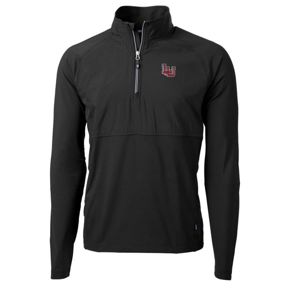 Men's Cutter & Buck Black Lamar Cardinals Adapt Eco Knit Hybrid Recycled Quarter-Zip Pullover Top
