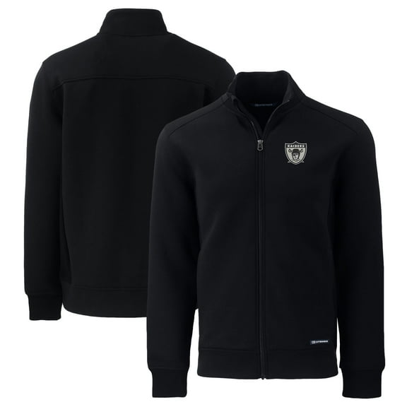 Men's Cutter & Buck Black Las Vegas Raiders Throwback Roam Eco Recycled Full-Zip Jacket