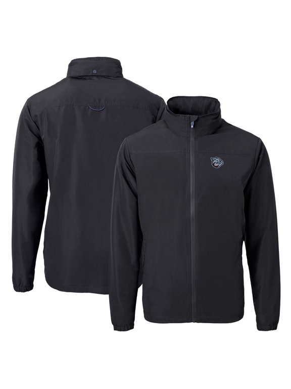 Men's Cutter & Buck Black Lehigh Valley IronPigs Charter Eco Recycled Full-Zip Jacket