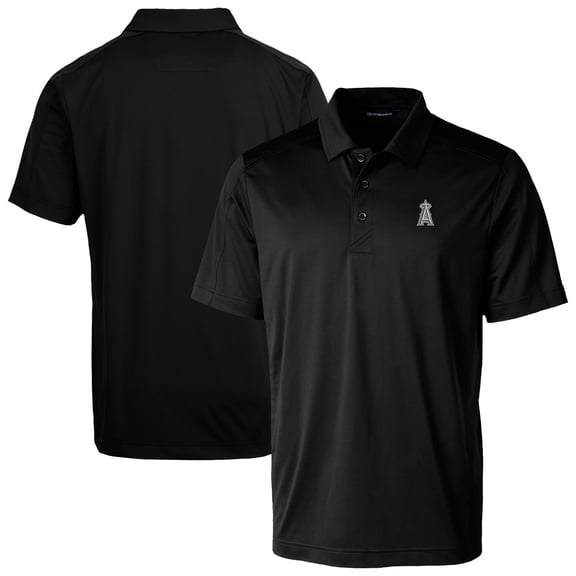 Men's Cutter & Buck Black Los Angeles Angels Prospect Eco DryTec Polo