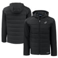 thumbnail image 1 of Men's Cutter & Buck Black Los Angeles Dodgers Big & Tall Evoke Hybrid Eco Softshell Recycled Full-Zip Hooded PrimaLoft, 1 of 3