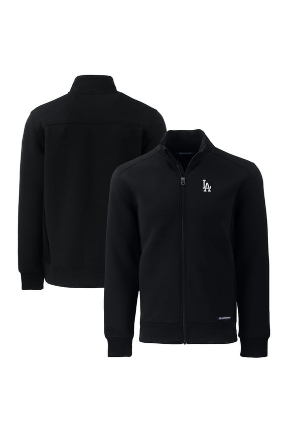 Men's Cutter & Buck Black Los Angeles Dodgers Roam Eco Recycled Full-Zip Jacket
