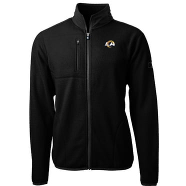 Men's Cutter & Buck Black Los Angeles Rams Big & Tall Cascade Eco Sherpa Fleece Full-Zip Jacket