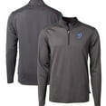 thumbnail image 1 of Men's Cutter & Buck Black Los Angeles Rams Big & Tall Virtue Eco Pique Micro Stripe Tri-Blend Quarter-Zip Jacket, 1 of 3