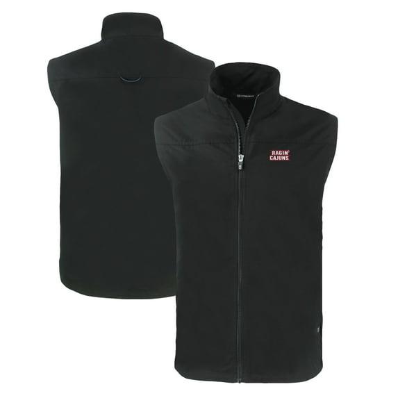 Men's Cutter & Buck Black Louisiana Ragin' Cajuns Charter Eco Recycled Full-Zip Vest