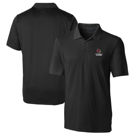 Men's Cutter & Buck Black Louisville Cardinals Alumni Logo Forge Stretch DryTec Polo