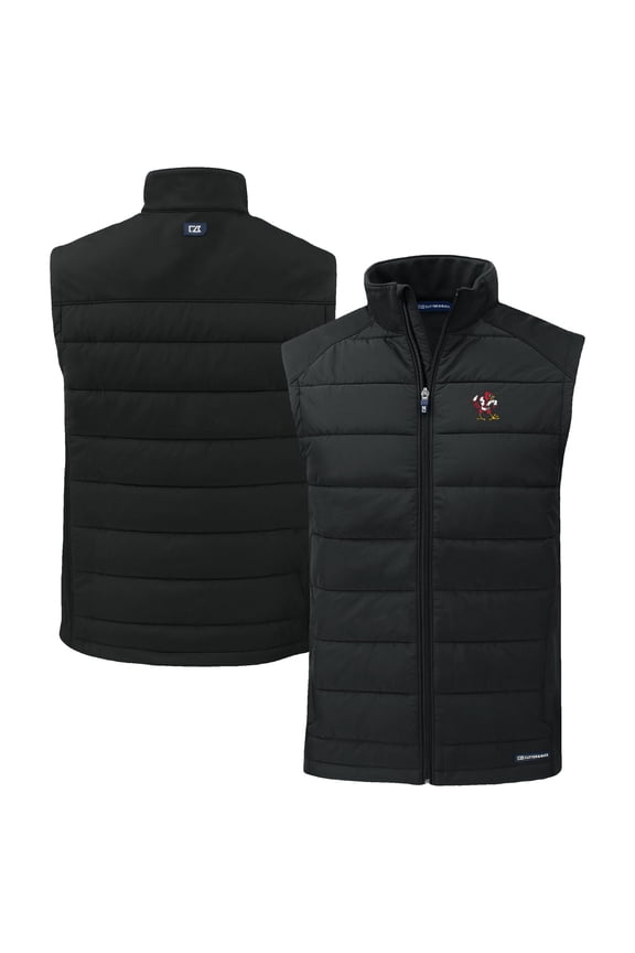 Men's Cutter & Buck Black Louisville Cardinals Evoke Hybrid Eco Softshell Recycled Full-Zip Vest