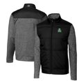 thumbnail image 1 of Men's Cutter & Buck Black Marshall Thundering Herd Vault Stealth Hybrid Quilted Full-Zip Windbreaker Jacket, 1 of 3