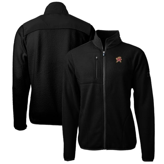 Men's Cutter & Buck Black Maryland Terrapins Big & Tall Cascade Eco Sherpa Fleece Full-Zip Jacket