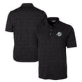 thumbnail image 1 of Men's Cutter & Buck Black Miami Dolphins Big & Tall Advantage Tri-Blend Space Dye Polo, 1 of 3