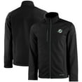 thumbnail image 1 of Men's Cutter & Buck Black Miami Dolphins Evoke Eco Softshell Recycled Full-Zip Jacket, 1 of 3