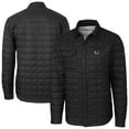 thumbnail image 1 of Men's-Cutter & Buck  Black Miami Hurricanes Ranier Eco Insulated PrimaLoft Full-Snap Shacket, 1 of 3
