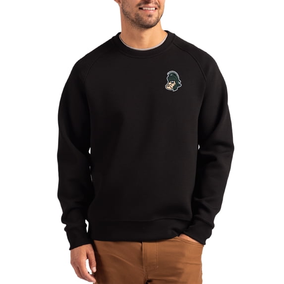 Men's Cutter & Buck Black Michigan State Spartans Roam Recycled Pullover