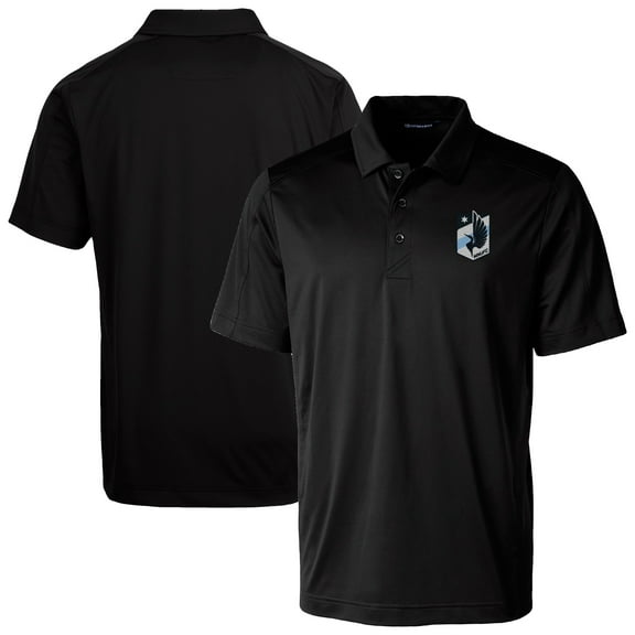 Men's-Cutter & Buck  Black Minnesota United FC Big & Tall Prospect Eco Textured Stretch Recycled Polo