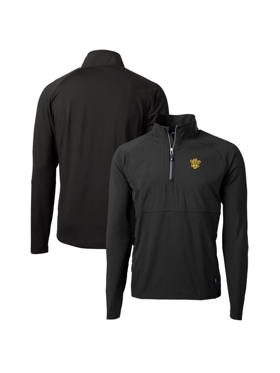 Men's Cutter & Buck Black Missouri Tigers Adapt Eco Knit Hybrid Recycled Full-Zip Logo Jacket