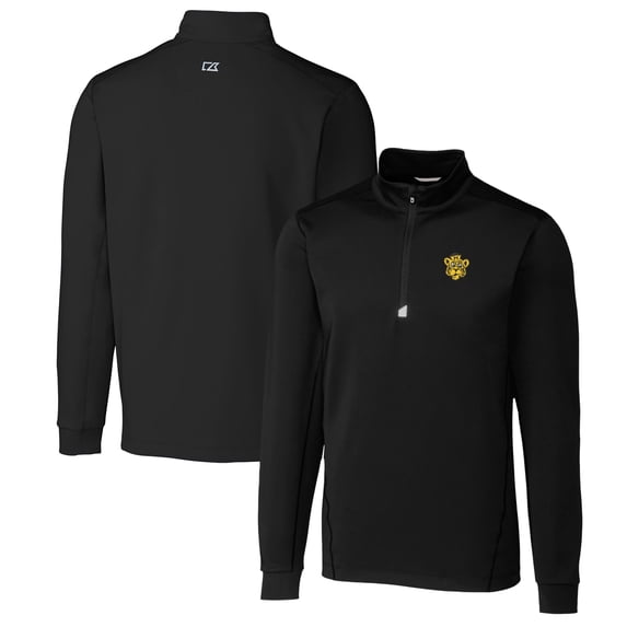 Men's Cutter & Buck Black Missouri Tigers Traverse Stretch Quarter Zip-Pullover Top