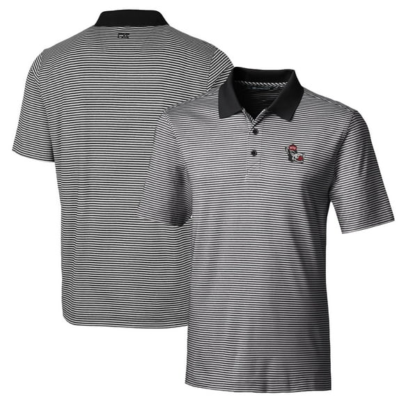 Men's Cutter & Buck Black NC State Wolfpack Big & Tall Forge Tonal Stripe Stretch Polo
