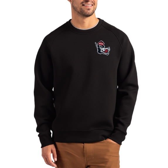 Men's Cutter & Buck Black NC State Wolfpack Roam Recycled Pullover