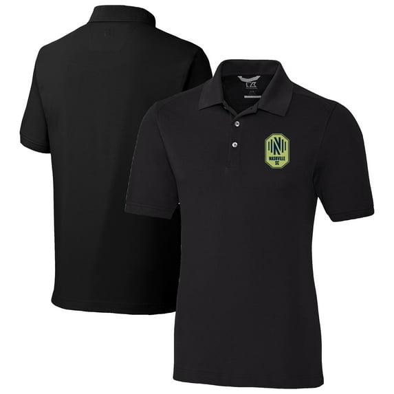 Men's Cutter & Buck Black Nashville SC Advantage Eco Tri-Blend Pique Polo