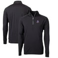 thumbnail image 1 of Men's Cutter & Buck Black New England Patriots Adapt Eco Knit Stretch Recycled Quarter-Zip Throwback Pullover Top, 1 of 3
