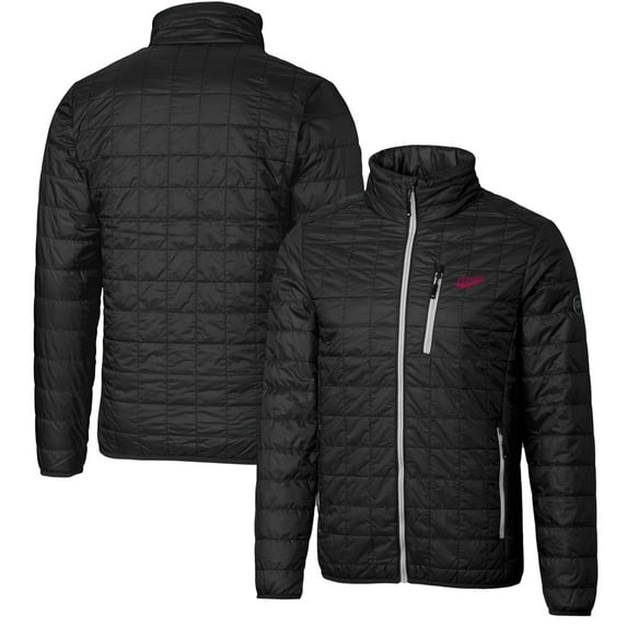 Men's Cutter & Buck Black New Mexico State Aggies Team Logo Big & Tall Rainier PrimaLoft Eco Insulated Full-Zip Puffer