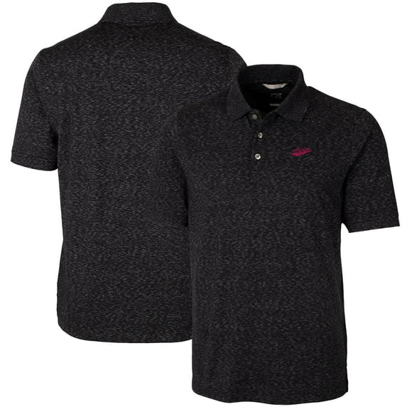 Men's Cutter & Buck Black New Mexico State Aggies Vault Advantage Tri-Blend Space Dye Big & Tall Polo
