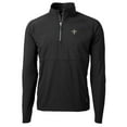 thumbnail image 1 of Men's Cutter & Buck Black New Orleans Saints Adapt Eco Knit Hybrid Recycled Quarter-Zip Raglan Jacket, 1 of 1