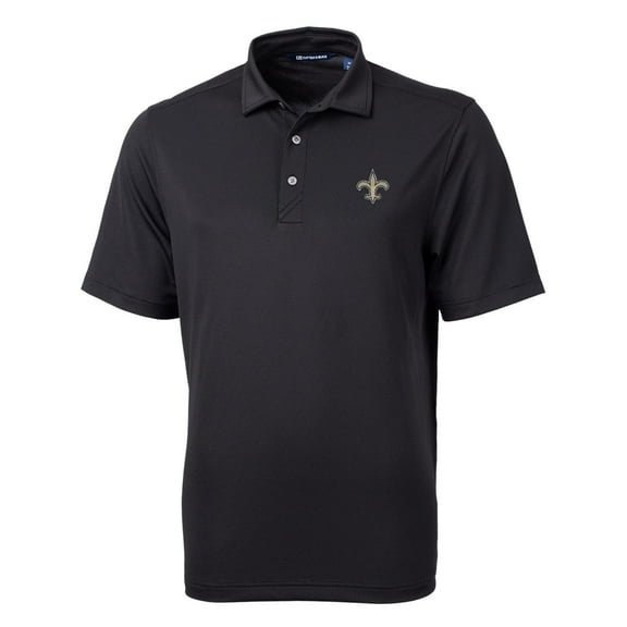 Men's Cutter & Buck Black New Orleans Saints Virtue Eco Pique Recycled Polo