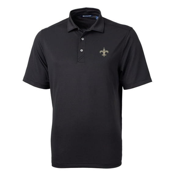 Men's Cutter & Buck Black New Orleans Saints Virtue Eco Pique Recycled Polo