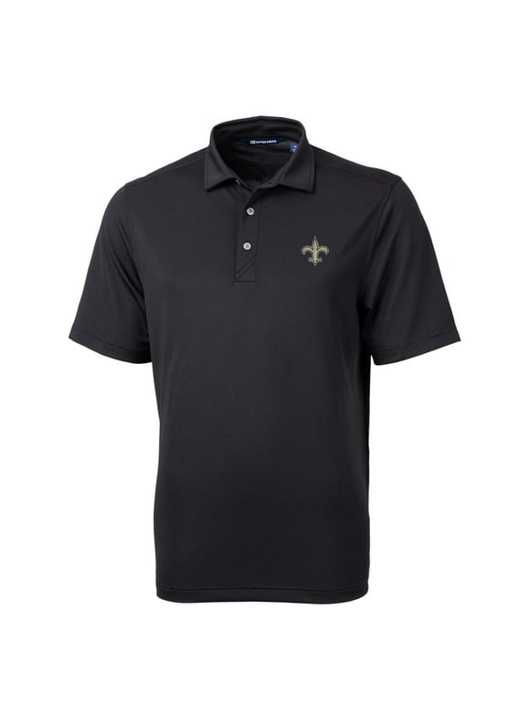Men's Cutter & Buck Black New Orleans Saints Virtue Eco Pique Recycled Polo