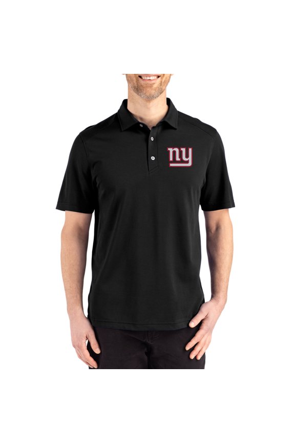 Men's Cutter & Buck Black New York Giants Big & Tall Advantage Refresh Epic Confidence Recycled Tri-Blend Pique Polo