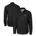 thumbnail image 1 of Men's Cutter & Buck  Black New York Jets Monochromatic Logo Rainier PrimaLoft Eco Insulated Quilted Full-Zip Shacket, 1 of 3