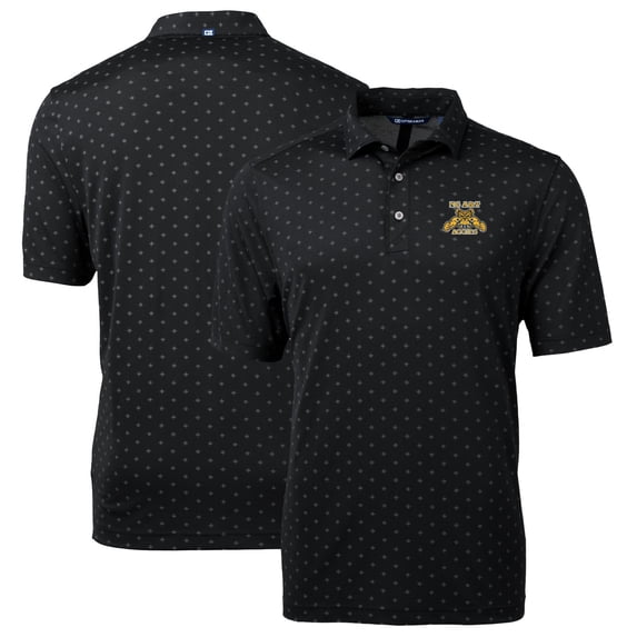Men's Cutter & Buck Black North Carolina A&T Aggies Big & Tall Virtue Eco Pique Tile Print Recycled Polo