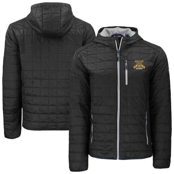 Men's-Cutter & Buck Black North Carolina A&T Aggies Rainier Eco PrimaLoft Hooded Full-Zip Jacket