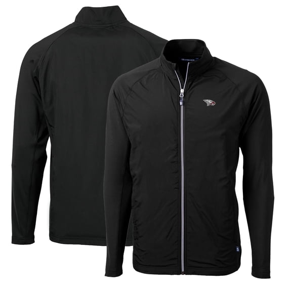 Men's Cutter & Buck Black North Carolina Central Eagles Big & Tall Adapt Eco Knit Hybrid Recycled Full-Zip Jacket
