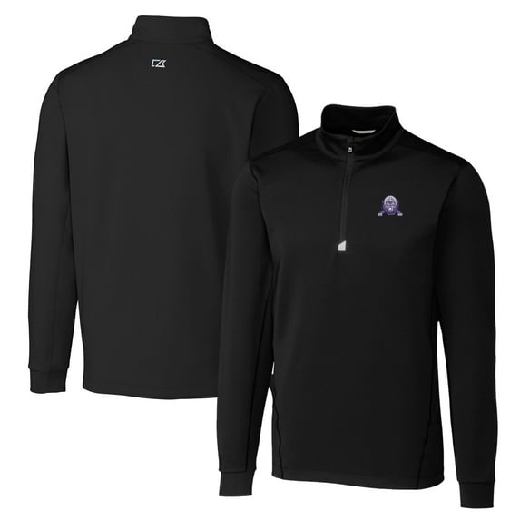 Men's Cutter & Buck Black Northwestern Wildcats Big & Tall Traverse Stretch Quarter-Zip Pullover Top