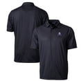 thumbnail image 1 of Men's Cutter & Buck Black Northwestern Wildcats Primary Team Logo Pike Double Dot Print Stretch Polo, 1 of 3