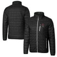 thumbnail image 1 of Men's Cutter & Buck  Black Ohio State Buckeyes Alumni Logo Rainier PrimaLoft Eco Insulated Full-Zip Puffer Vest, 1 of 3