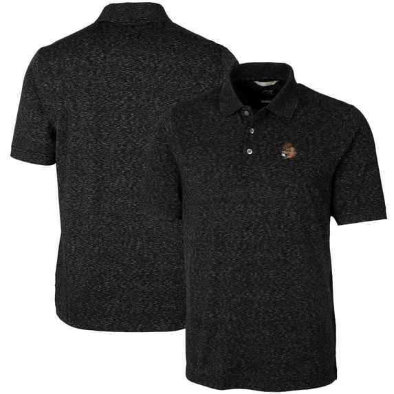 Men's Cutter & Buck Black Oregon State Beavers Vault Advantage Tri-Blend Space Dye Big & Tall Polo