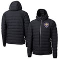 thumbnail image 1 of Men's-Cutter & Buck  Black Orlando City SC Mission Ridge Repreve Eco Insulated Hooded Puffer Jacket, 1 of 3