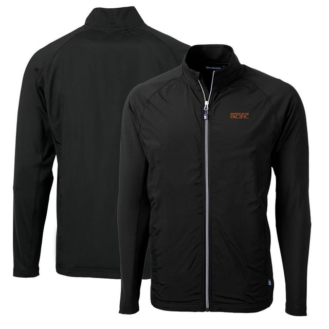 Men's Cutter & Buck Black Pacific Tigers Big & Tall Adapt Eco Knit Hybrid Recycled Full-Zip Jacket