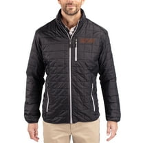 Men's-Cutter & Buck  Black Pacific Tigers Rainier Eco Insulated PrimaLoft Full-Zip Puffer Jacket